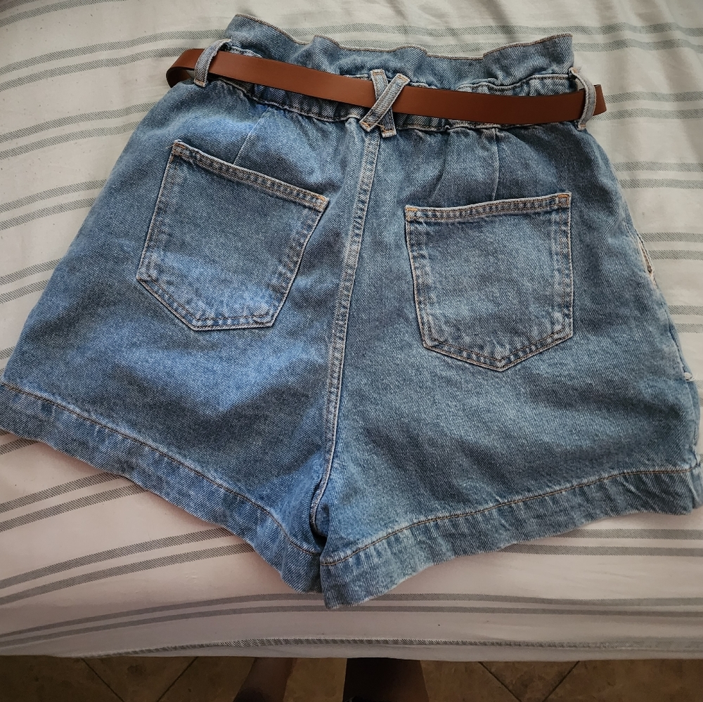 Zara belted baggy denim shorts - Picture 4 of 4